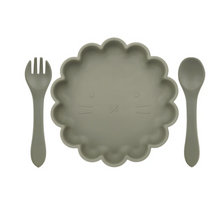 Load image into Gallery viewer, * Silicone Plate with Spoon &amp; Fork - Army Green
