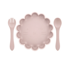 Load image into Gallery viewer, * Silicone Plate with Spoon &amp; Fork - Light Pink
