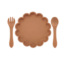 Load image into Gallery viewer, * Silicone Plate with Spoon &amp; Fork - Pumpkin
