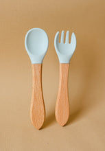 Load image into Gallery viewer, Wooden Handle Fork and Spoon Set
