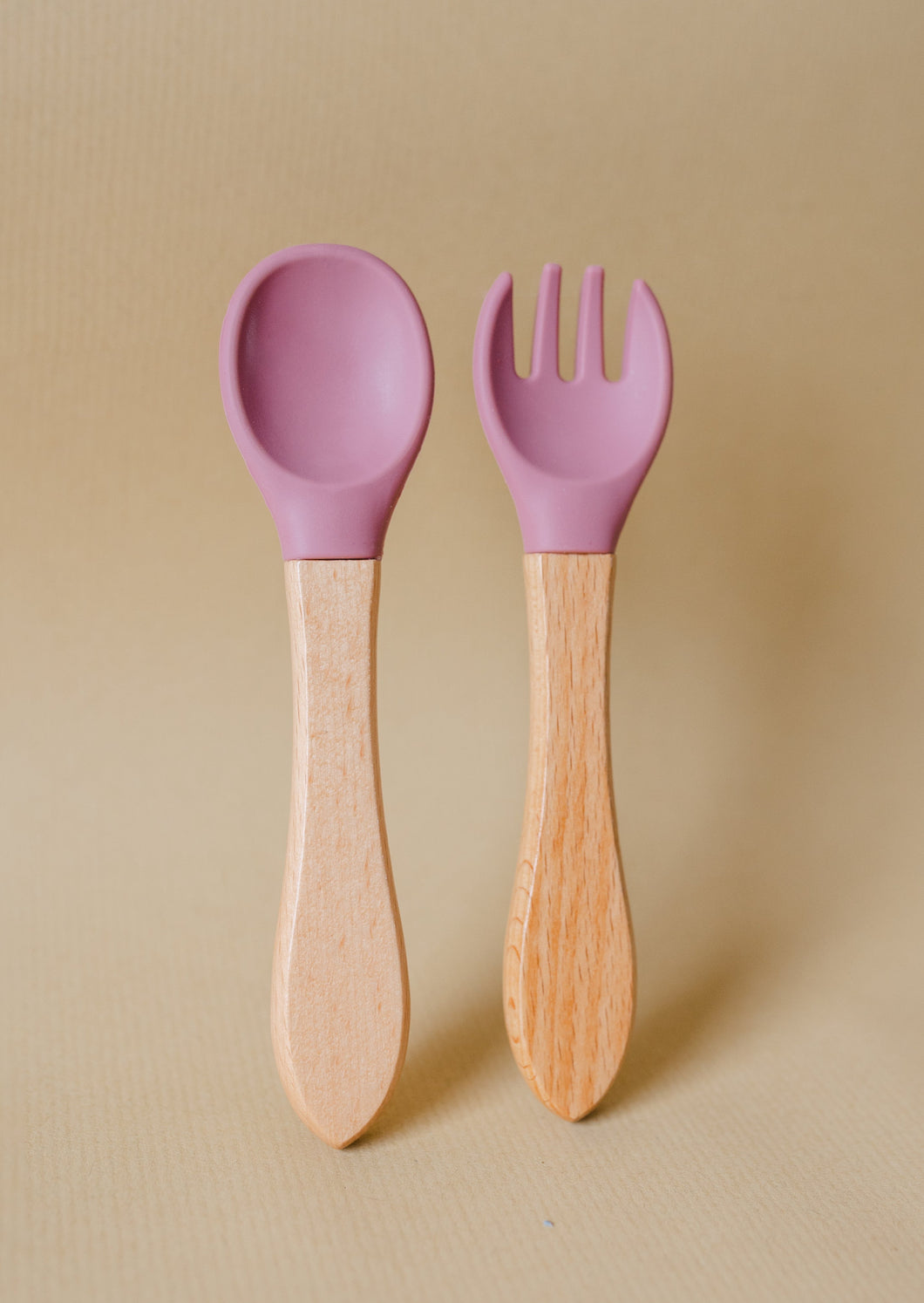 Wooden Handle Fork and Spoon Set